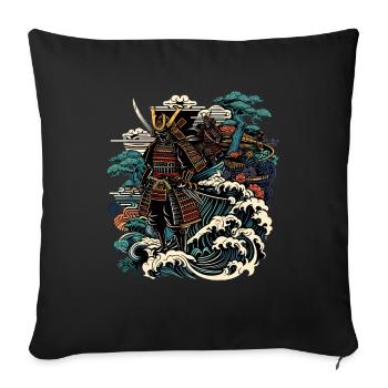 Ukiyo e Japanese Samurai Warrior Shirt - Sofakissen mit Füllung 45 x 45 cm - Schwarz - Vorne