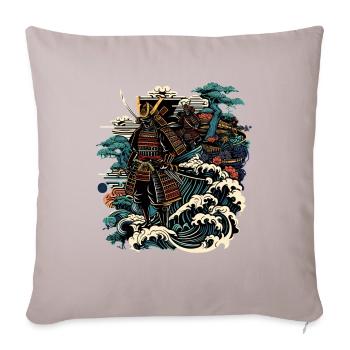 Ukiyo e Japanese Samurai Warrior Shirt - Sofa pillow with filling 45cm x 45cm - light taupe - Front
