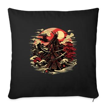 Ronin Samurai Warrior Ukiyo e - Sofakissen mit Füllung 45 x 45 cm - Schwarz - Vorne