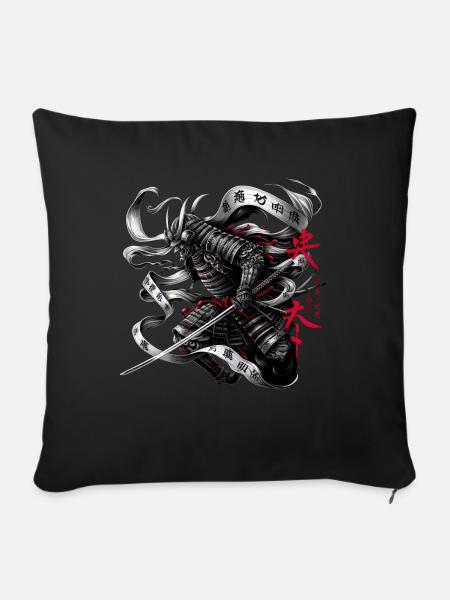 Japanese Ninja Samurai Warrior - Sofakissen mit Füllung 45 x 45 cm - Schwarz
