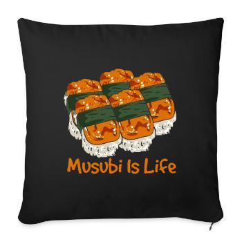 Musubi Love - Ambiance culinaire hawaïenne - Coussin et housse de 45 x 45 cm - noir - Devant
