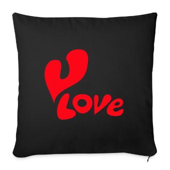 Love - Sofakissen mit Füllung 45 x 45 cm - Schwarz - Vorne