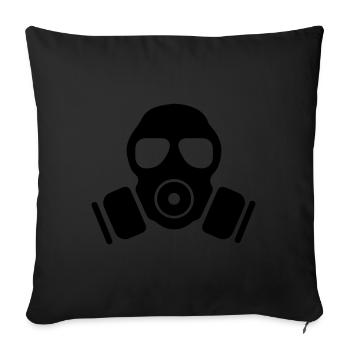 Gas mask symbol - Sofa pillow with filling 45cm x 45cm - black - Front