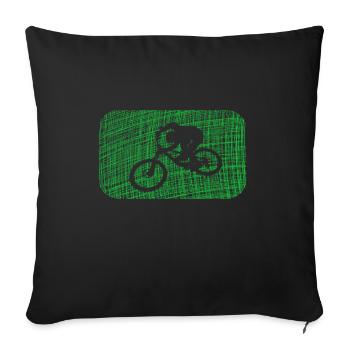 biken MTB bmx downhill - Sofakissen mit Füllung 45 x 45 cm - Schwarz - Vorne