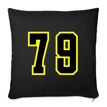 79 Zahl Trikot - Sofakissen mit Füllung 45 x 45 cm - Schwarz - Vorne