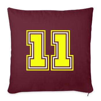 11 Number symbol - Sofa pillow with filling 45cm x 45cm - burgundy - Front