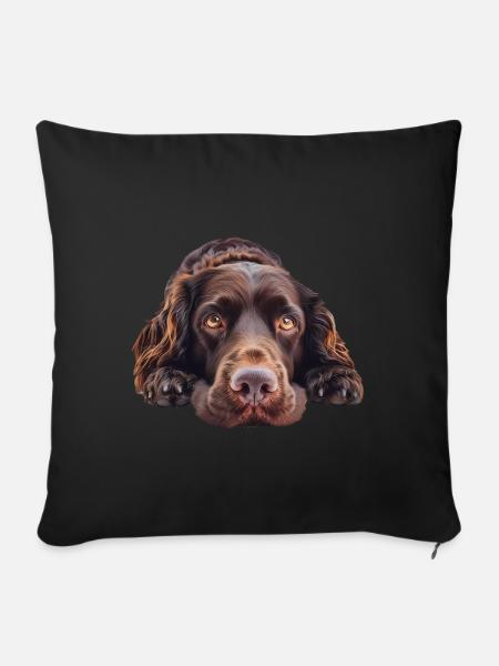 Field Spaniel - Sofakissen mit Füllung 45 x 45 cm - Schwarz