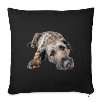 Irish Wolfhound - Sofa pillow with filling 45cm x 45cm - black - Front
