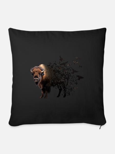 Bison - Sofakissen mit Füllung 45 x 45 cm - Schwarz