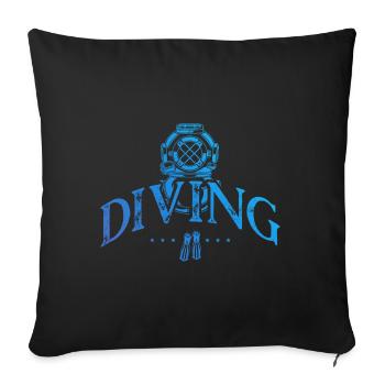 Plongée sous-marine - Coussin et housse de 45 x 45 cm - noir - Devant