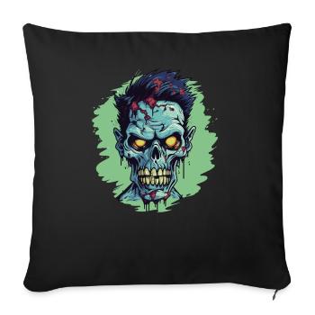 Horror Punk Zombie Skull - Sofa pillow with filling 45cm x 45cm - black - Front