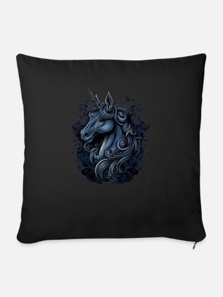 Einhorn Fantasy - Sofakissen mit Füllung 45 x 45 cm - Schwarz
