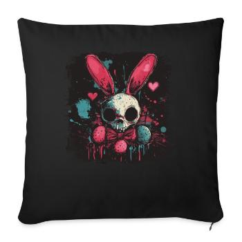 Cute Creepy Easter Bunny - Sofa pillow with filling 45cm x 45cm - black - Front