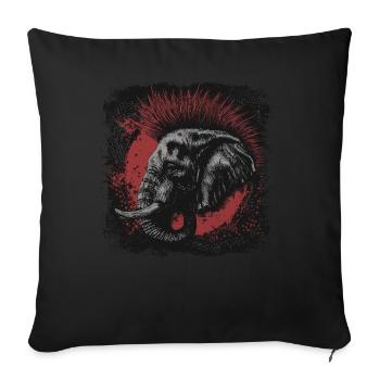 Punkrock Elefant - Sofakissen mit Füllung 45 x 45 cm - Schwarz - Vorne