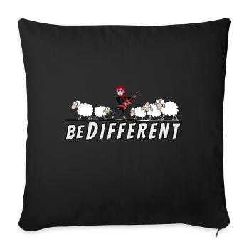 Hardrock Schaf Gitarristin - be different - Sofakissen mit Füllung 45 x 45 cm - Schwarz - Vorne