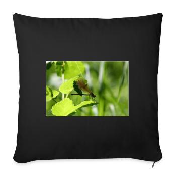 Female Calopterix Damselfly - Sofa pillow with filling 45cm x 45cm - black - Front