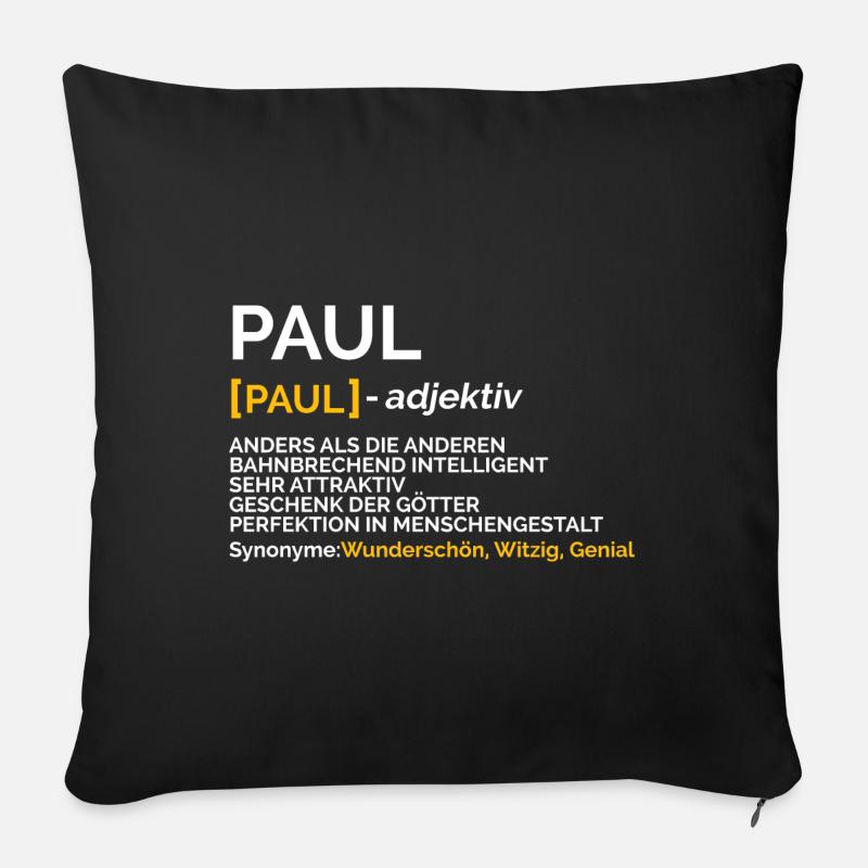 Paul - Sofakissen mit Füllung 45 x 45 cm - Schwarz
