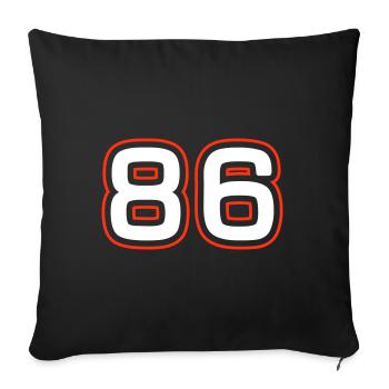 86 number symbol - Sofa pillow with filling 45cm x 45cm - black - Front