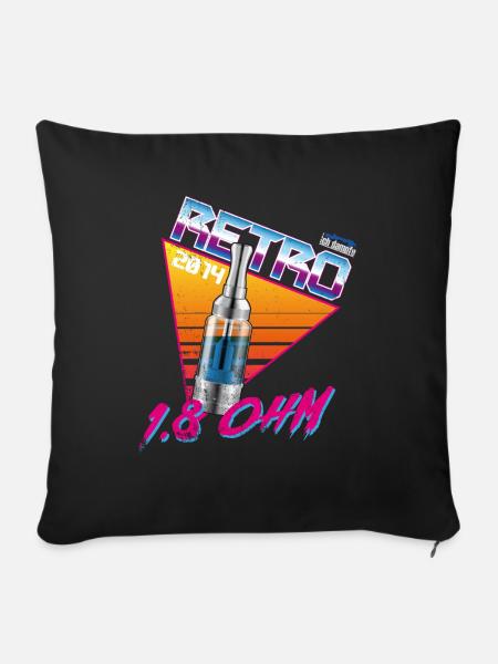 retro 1,8ohm - Sofakissen mit Füllung 45 x 45 cm - Schwarz
