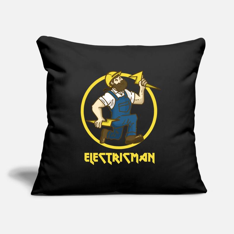 Elektriker Superheld Strom Blitz Geschenk Beruf Sofakissen mit Füllung 45 x 45 cm