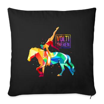 Cheval de chasse - Coussin et housse de 45 x 45 cm - noir - Devant