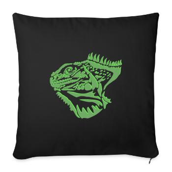Iguana lizard - Sofa pillow with filling 45cm x 45cm - black - Front
