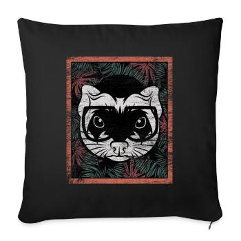 Frettchen Hawaiianisch Geschenk - Sofakissen mit Füllung 45 x 45 cm - Schwarz - Vorne