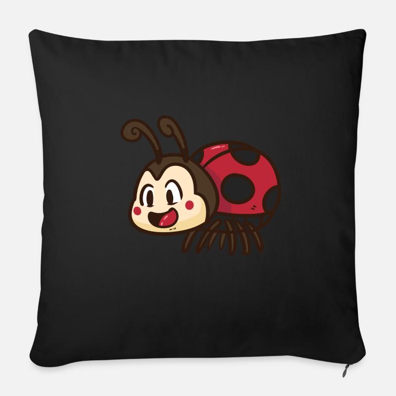 Marienkäfer - Sofakissen mit Füllung 45 x 45 cm - Schwarz