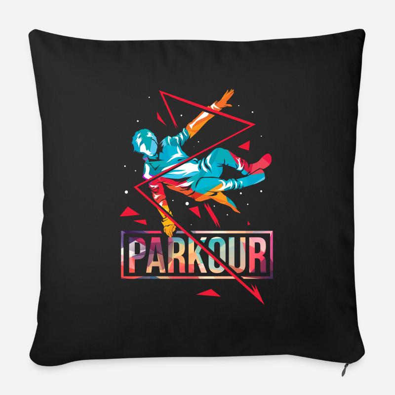 Parkour Polygon - Sofakissen mit Füllung 45 x 45 cm - Schwarz