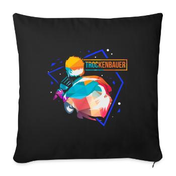 Séchage Polygone - Coussin et housse de 45 x 45 cm - noir - Devant