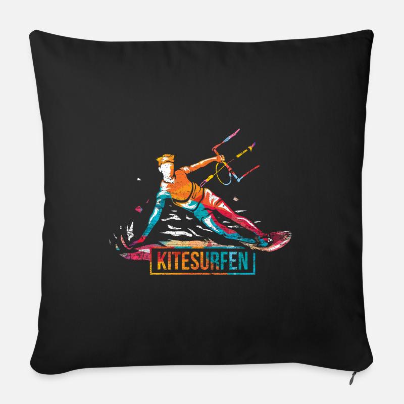 Kitesurfen Geschenk - Sofakissen mit Füllung 45 x 45 cm - Schwarz