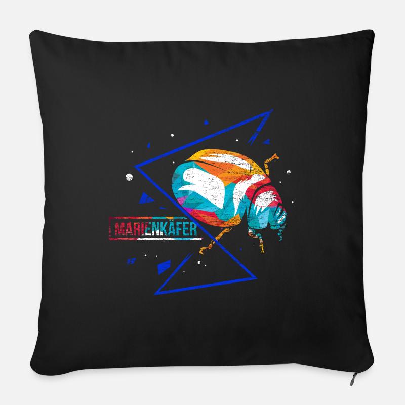 Marienkäfer Polygon - Sofakissen mit Füllung 45 x 45 cm - Schwarz