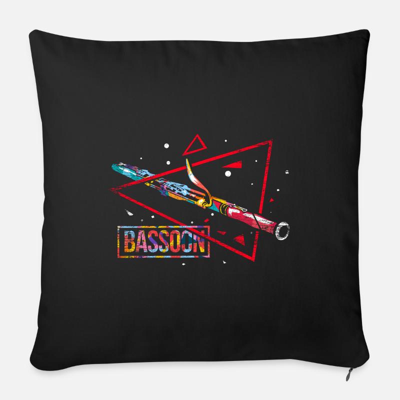 Basson cadeau polygone - Coussin et housse de 45 x 45 cm - noir