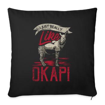 Okapi Geschenk - Sofakissen mit Füllung 45 x 45 cm - Schwarz - Vorne