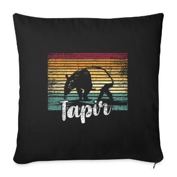 Tapirs gift - Sofa pillow with filling 45cm x 45cm - black - Front