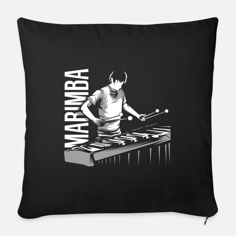 Marimba - Sofakissen mit Füllung 45 x 45 cm - Schwarz
