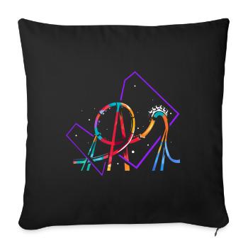 Polygone de montagnes russes - Coussin et housse de 45 x 45 cm - noir - Devant