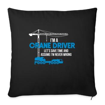 crane operator - Sofa pillow with filling 45cm x 45cm - black - Front