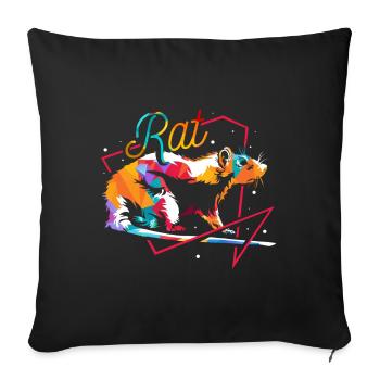 Ratte Polygon - Sofakissen mit Füllung 45 x 45 cm - Schwarz - Vorne
