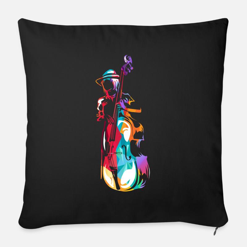 Kontrabass Geschenk - Sofakissen mit Füllung 45 x 45 cm - Schwarz