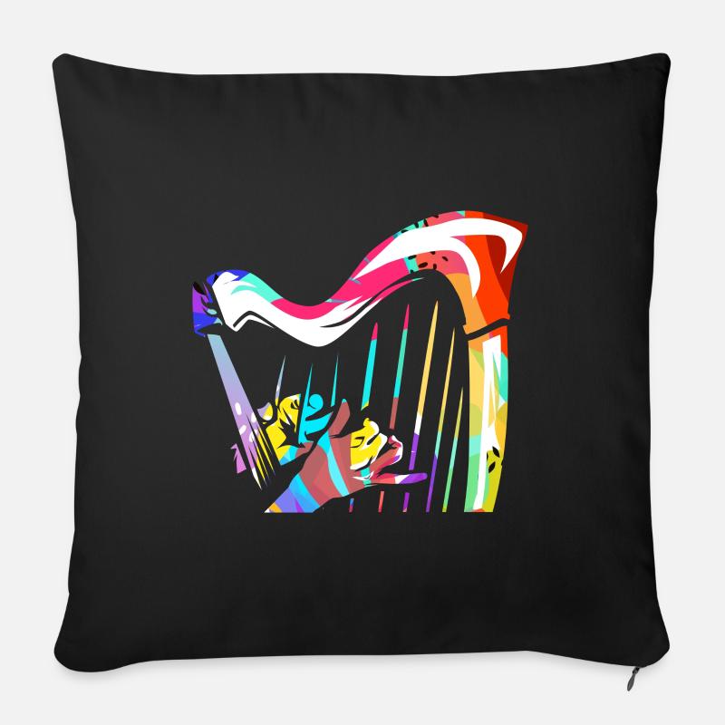 Harfe - Sofakissen mit Füllung 45 x 45 cm - Schwarz