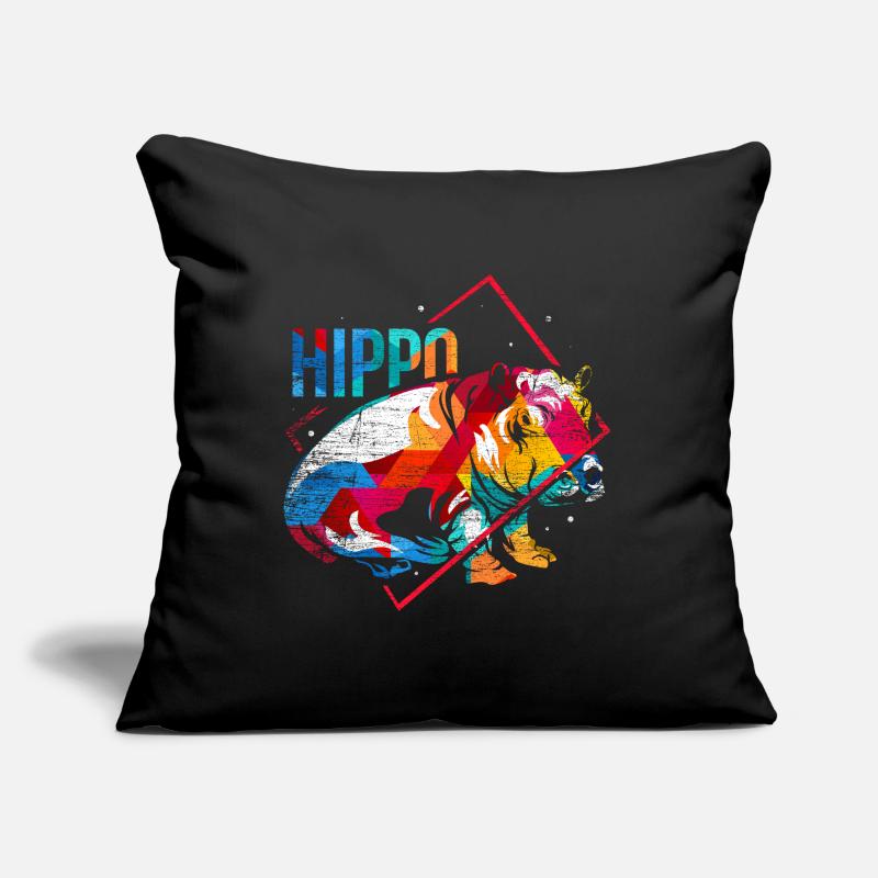 Hippopotame Polygone Coussin et housse de 45 x 45 cm