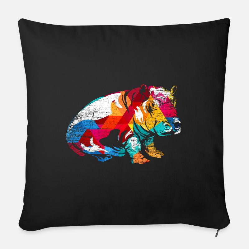 Nilpferd - Sofakissen mit Füllung 45 x 45 cm - Schwarz