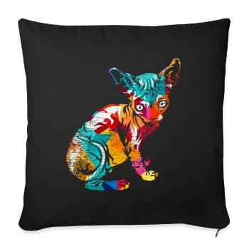 Sphynx Polygon - Sofakissen mit Füllung 45 x 45 cm - Schwarz - Vorne