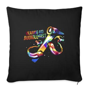 Hörakustiker Geschenk - Sofakissen mit Füllung 45 x 45 cm - Schwarz - Vorne