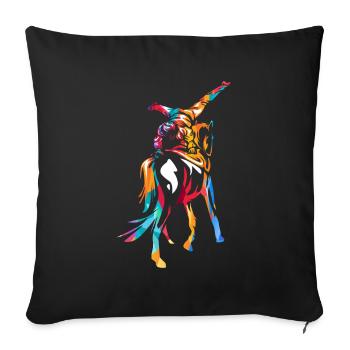 Voltigieren - Sofakissen mit Füllung 45 x 45 cm - Schwarz - Vorne