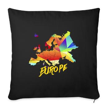 Continent européen - Coussin et housse de 45 x 45 cm - noir - Devant
