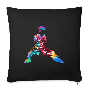 Tai chi - Coussin et housse de 45 x 45 cm - noir - Devant
