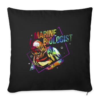 Cadeau de biologie marine - Coussin et housse de 45 x 45 cm - noir - Devant