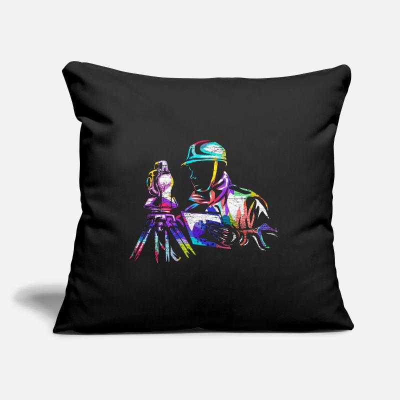 Technicien d’arpentage Coussin et housse de 45 x 45 cm